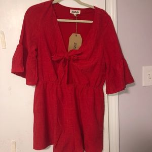 Fun and Flirty Red Romper